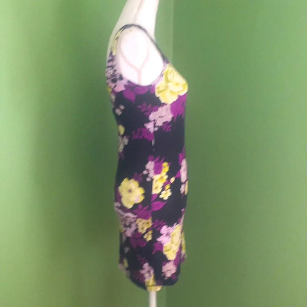 Free People black‎ floral sleeveless mini dress S/P